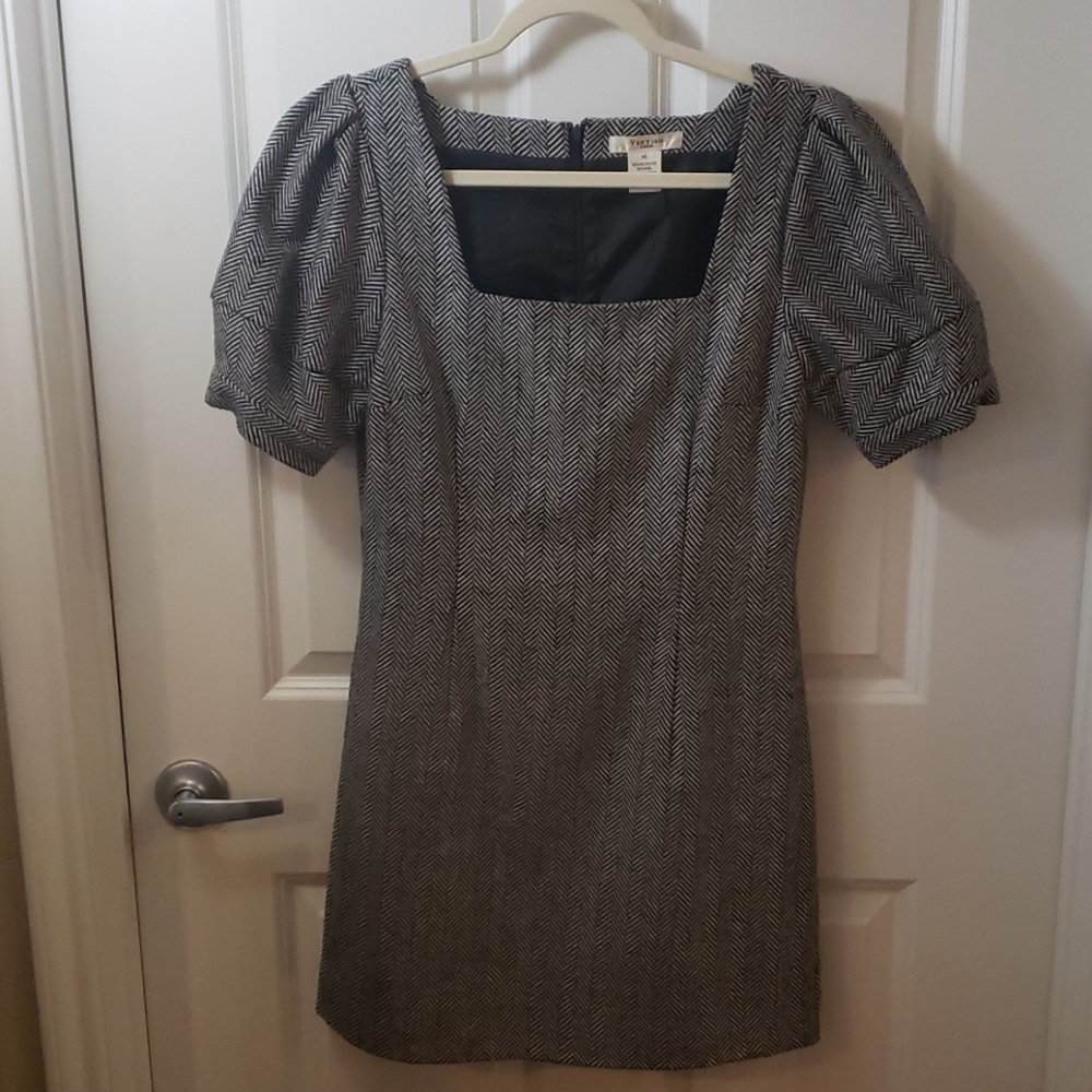 Black, White Gray Pattern Dress - image 1